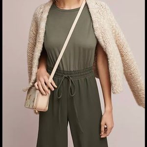 Anthropologie Olive green jumpsuit